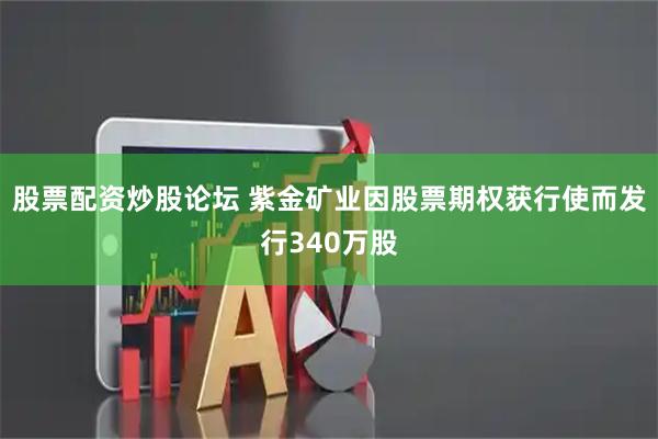 股票配资炒股论坛 紫金矿业因股票期权获行使而发行340万股